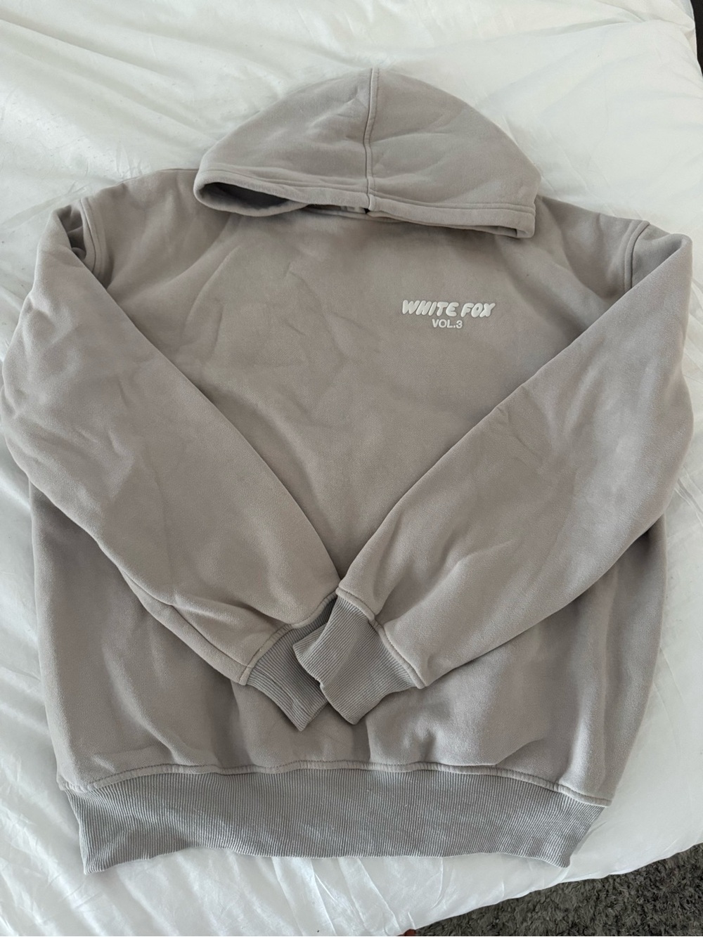 White Fox Vol.3 Logo Hooded Sweatshirt and sweatpants - Taupe